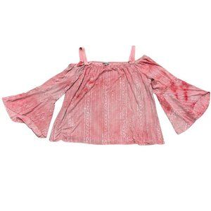 plus size sequined glittery thread fairy top cold shoulder and bell sleeves